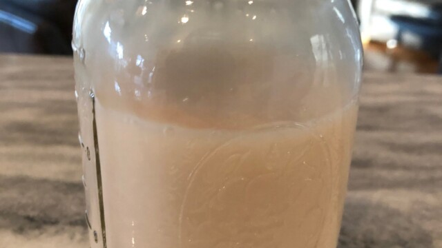 The blended yeast liquid before it starts another five minute rest. Rehydrating Dry Yeast